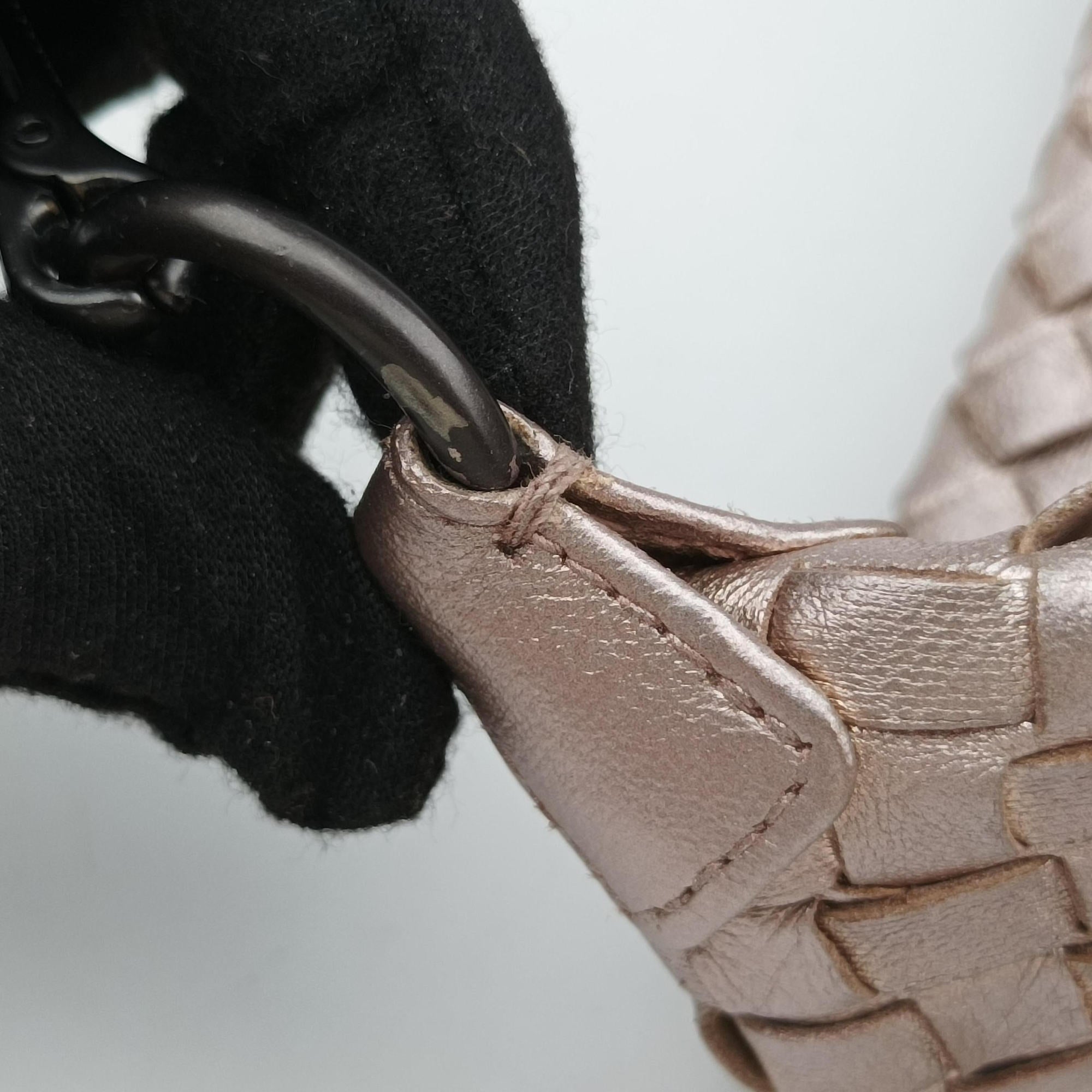Vintage Bottega Veneta Wallace Intrecciato Pale Pink lambskin  handbag | stylenewstar