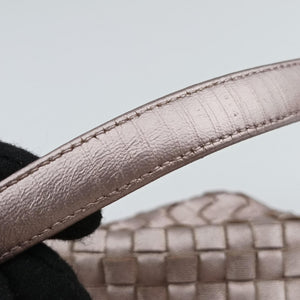 Vintage Bottega Veneta Wallace Intrecciato Pale Pink lambskin  handbag | stylenewstar