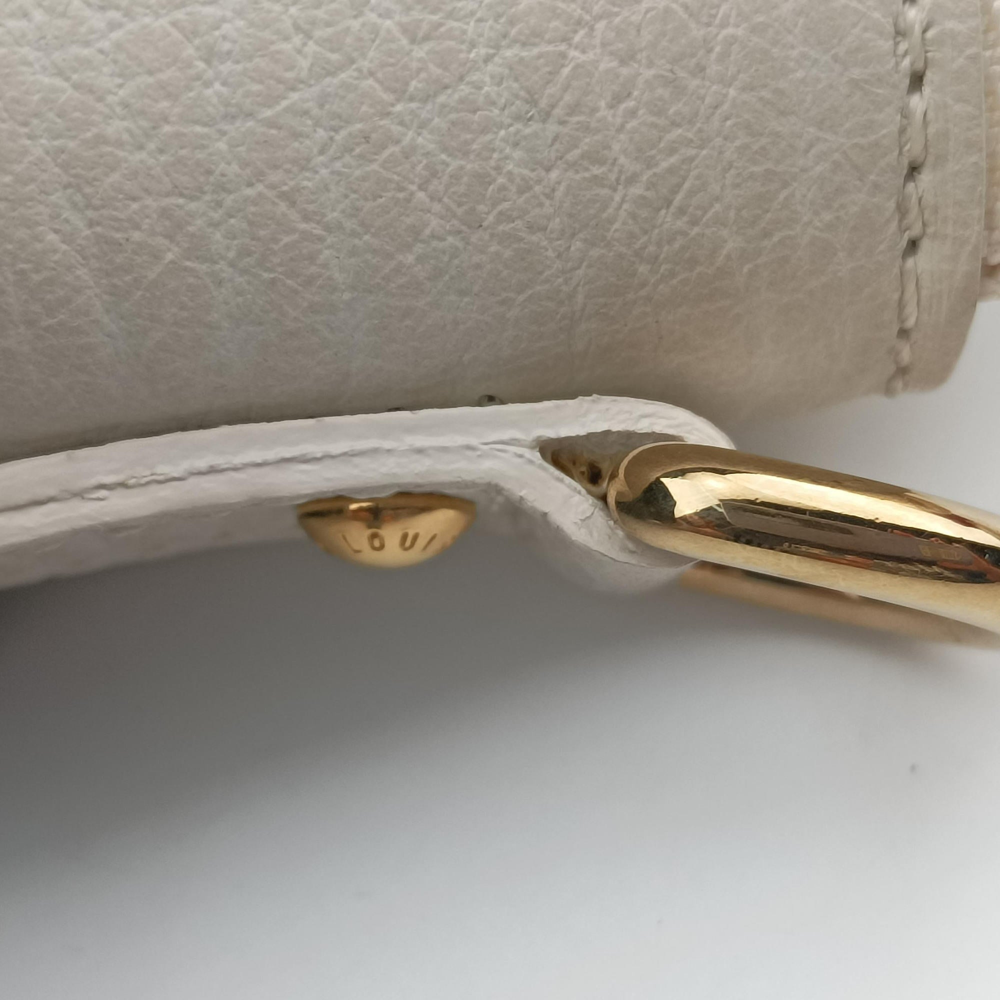 Pre-owned Louis Vuitton Marina GM Blanc Monogram Mini Lin Croisette M95492 shoulderbag | stylenewstar