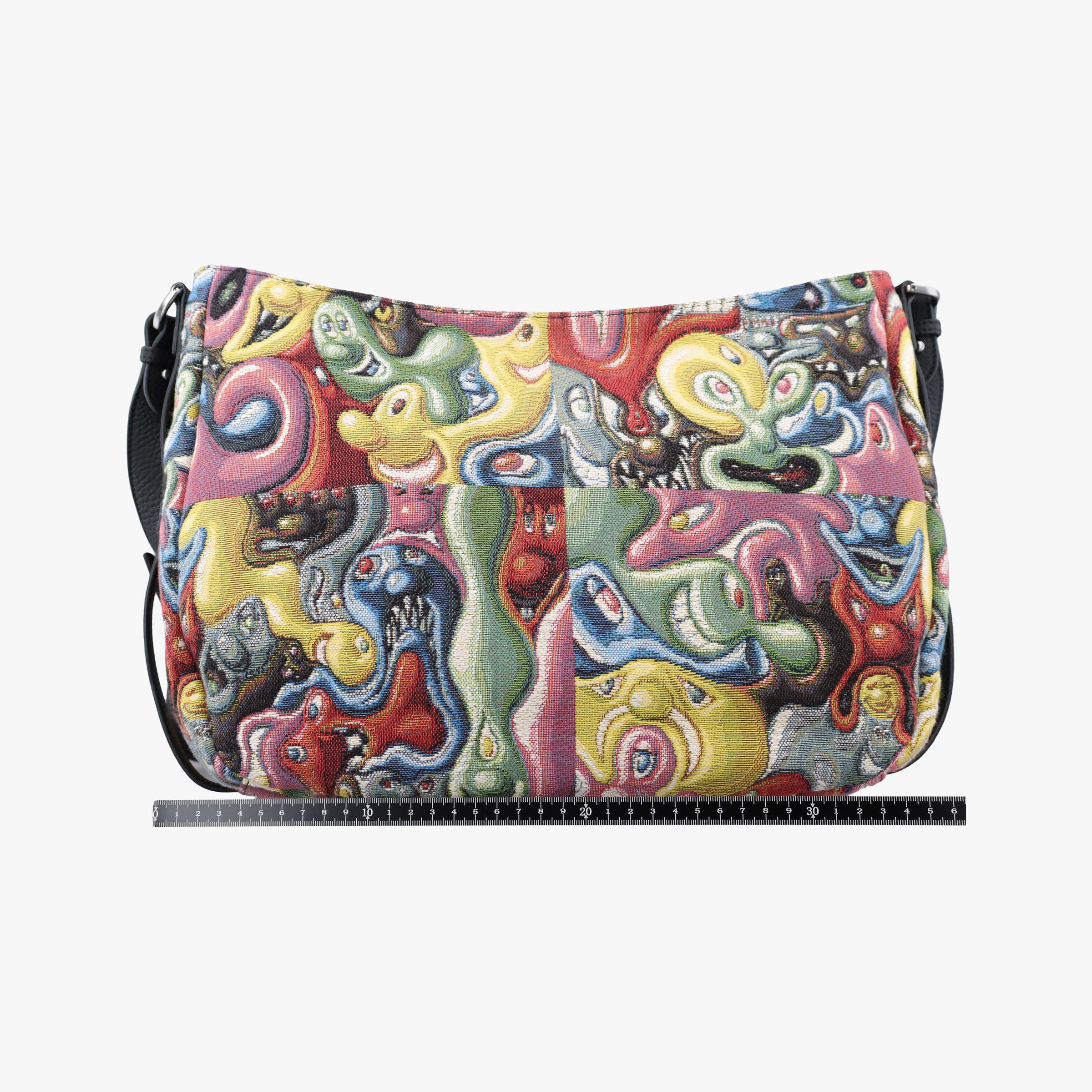 Pre-owned Christian Dior DIOR AND KENNY SCHARF Saddle Soft Multicolor Jacquard Canvas × Grained Calfskin  shoulderbag | stylenewstar