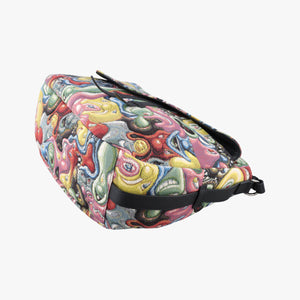 Pre-owned Christian Dior DIOR AND KENNY SCHARF Saddle Soft Multicolor Jacquard Canvas × Grained Calfskin  shoulderbag | stylenewstar
