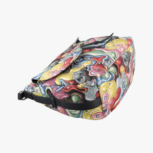 Pre-owned Christian Dior DIOR AND KENNY SCHARF Saddle Soft Multicolor Jacquard Canvas × Grained Calfskin  shoulderbag | stylenewstar