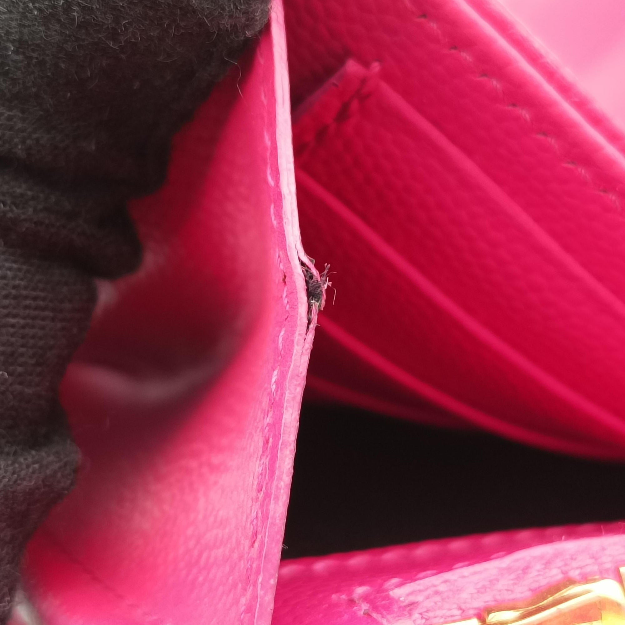 Pre-owned Yves Saint Laurent Envelope Fuchsia Grain de Poudre leather 377828 shoulderbag | stylenewstar