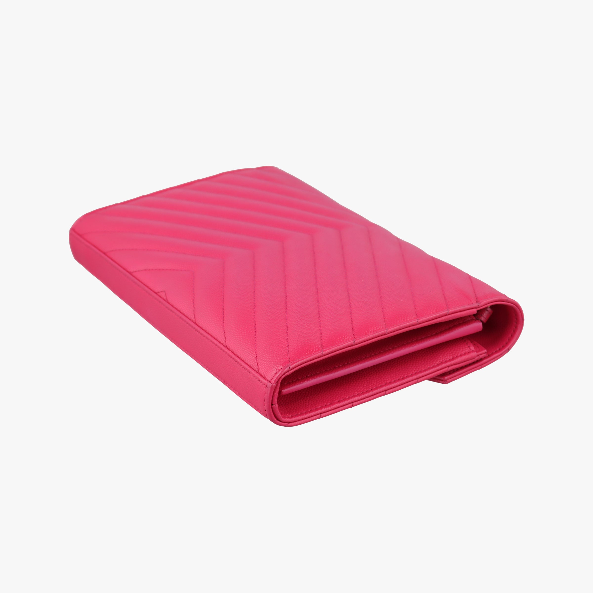 Pre-owned Yves Saint Laurent Envelope Fuchsia Grain de Poudre leather 377828 shoulderbag | stylenewstar