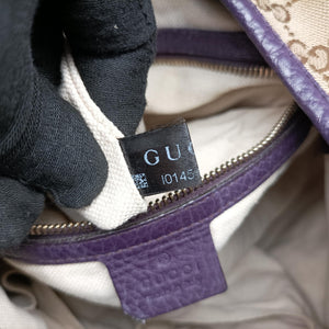Pre-owned Gucci JACKIE 1961 beige×purple Canvas×leather 277520 shoulderbag | stylenewstar