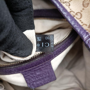Pre-owned Gucci JACKIE 1961 beige×purple Canvas×leather 277520 shoulderbag | stylenewstar