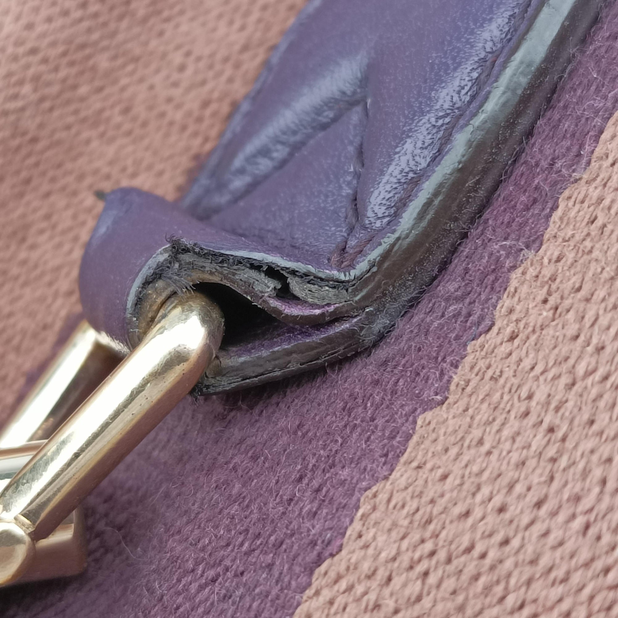 Pre-owned Gucci JACKIE 1961 beige×purple Canvas×leather 277520 shoulderbag | stylenewstar