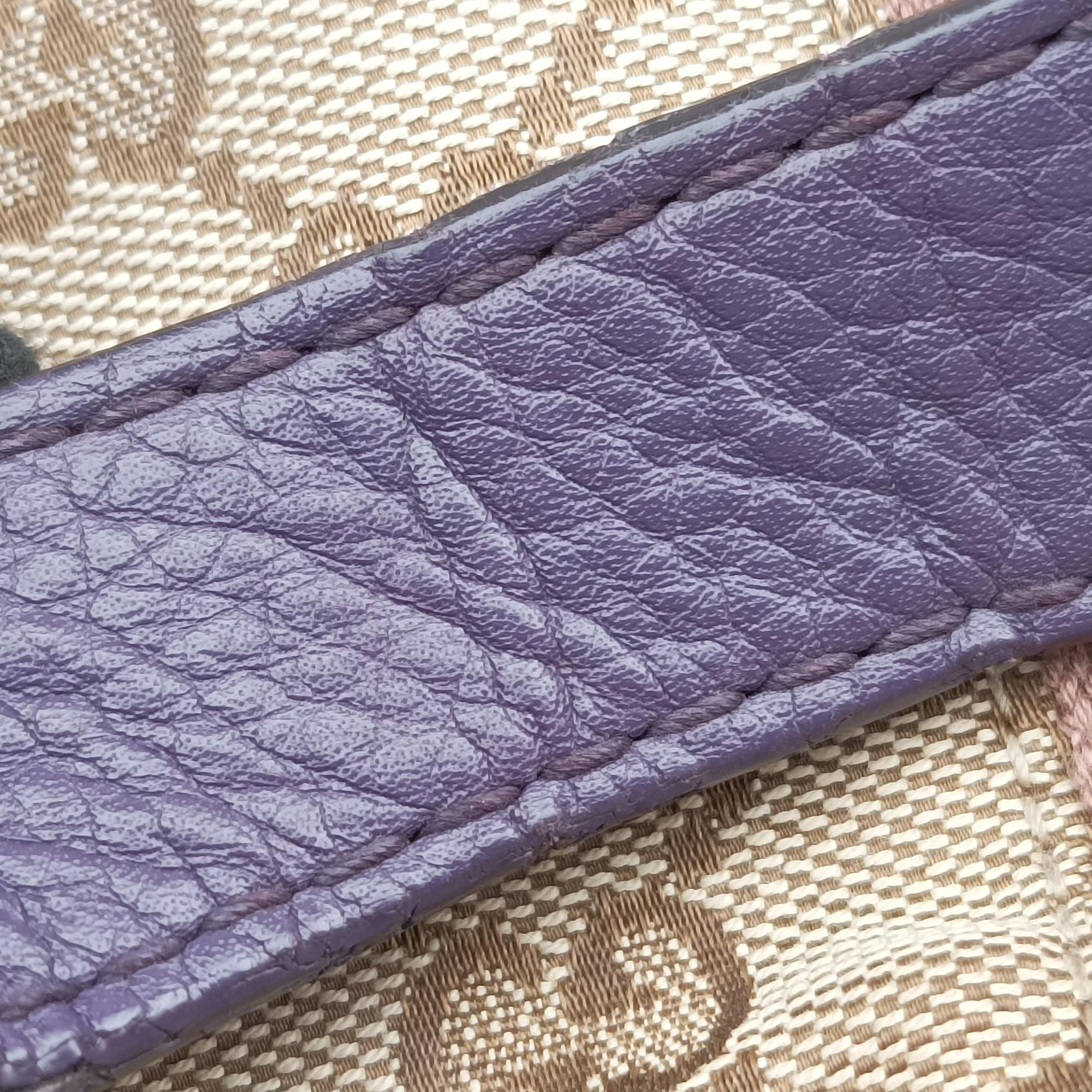 Pre-owned Gucci JACKIE 1961 beige×purple Canvas×leather 277520 shoulderbag | stylenewstar