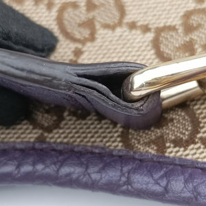 Pre-owned Gucci JACKIE 1961 beige×purple Canvas×leather 277520 shoulderbag | stylenewstar