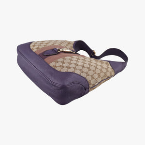 Pre-owned Gucci JACKIE 1961 beige×purple Canvas×leather 277520 shoulderbag | stylenewstar