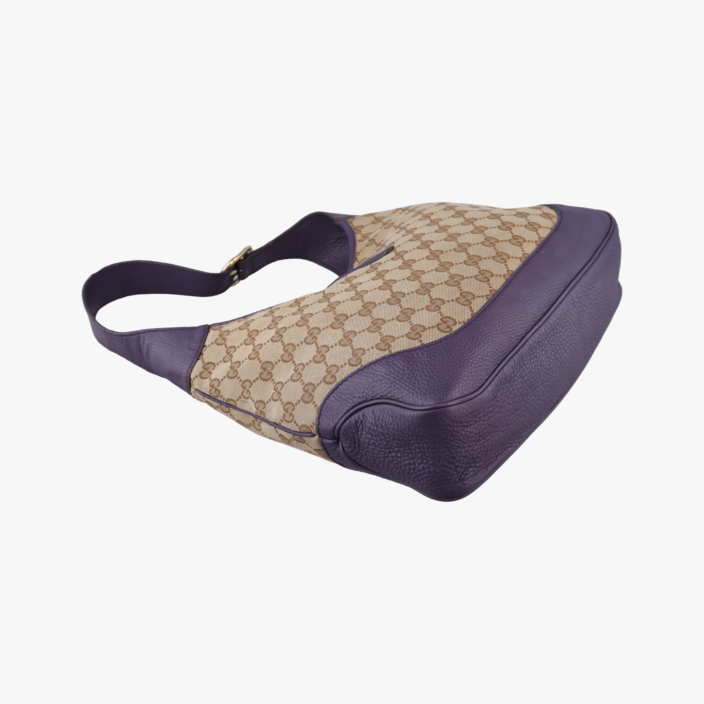 Pre-owned Gucci JACKIE 1961 beige×purple Canvas×leather 277520 shoulderbag | stylenewstar
