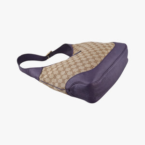 Pre-owned Gucci JACKIE 1961 beige×purple Canvas×leather 277520 shoulderbag | stylenewstar