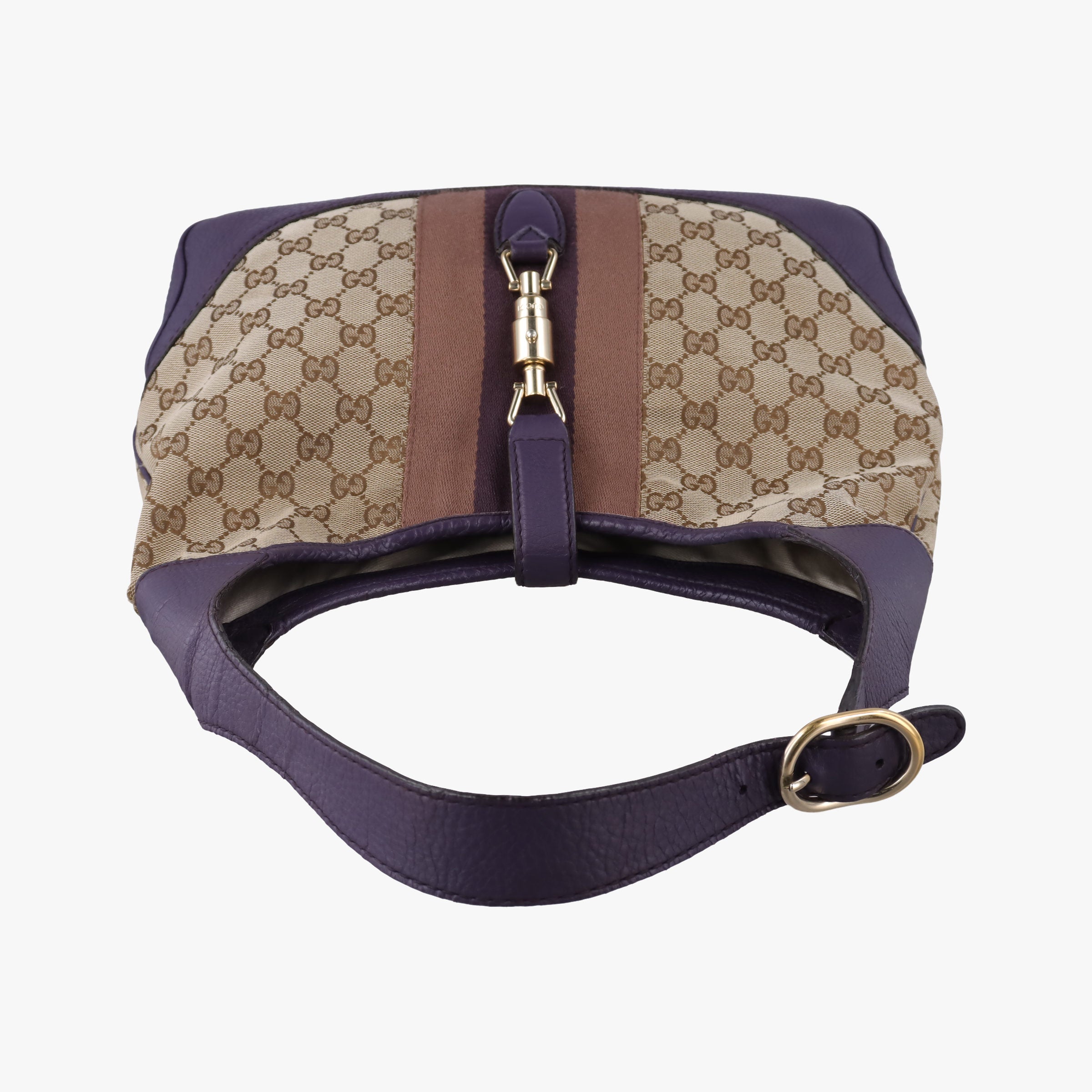 Pre-owned Gucci JACKIE 1961 beige×purple Canvas×leather 277520 shoulderbag | stylenewstar