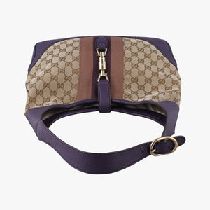 Pre-owned Gucci JACKIE 1961 beige×purple Canvas×leather 277520 shoulderbag | stylenewstar