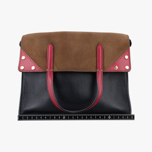 Vintage Fendi Flip Brown×Red×Navy Leather×Suede 8BT302 shoulderbag | stylenewstar