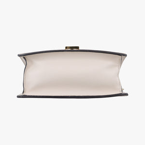 Pre-owned Gucci Sylvie Ivory×navy×red Leather 431666 shoulderbag | stylenewstar