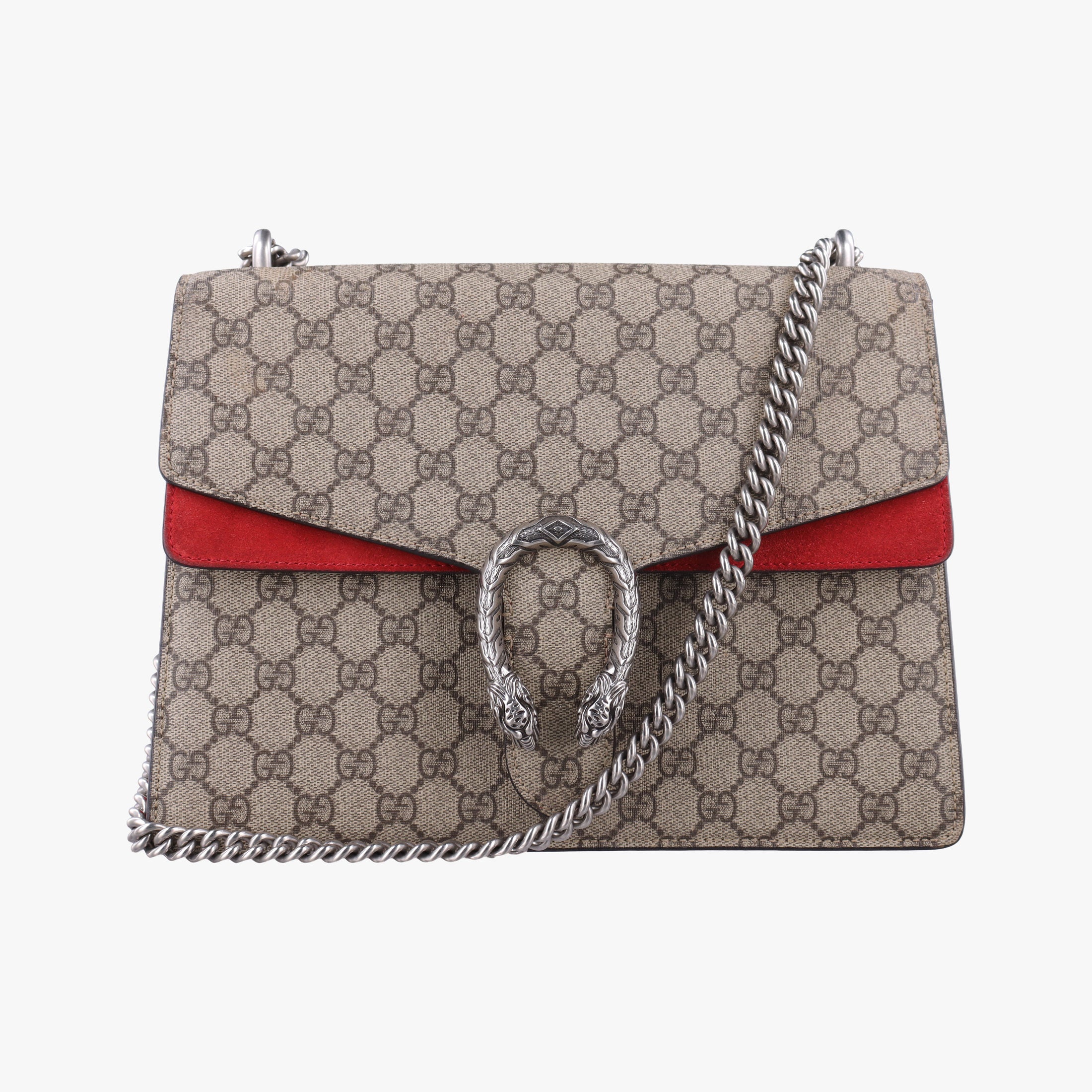 Pre-owned Gucci Dionysus beige×red PVC coated canvas × suede 403348 shoulderbag | stylenewstar