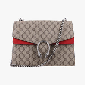 Pre-owned Gucci Dionysus beige×red PVC coated canvas × suede 403348 shoulderbag | stylenewstar