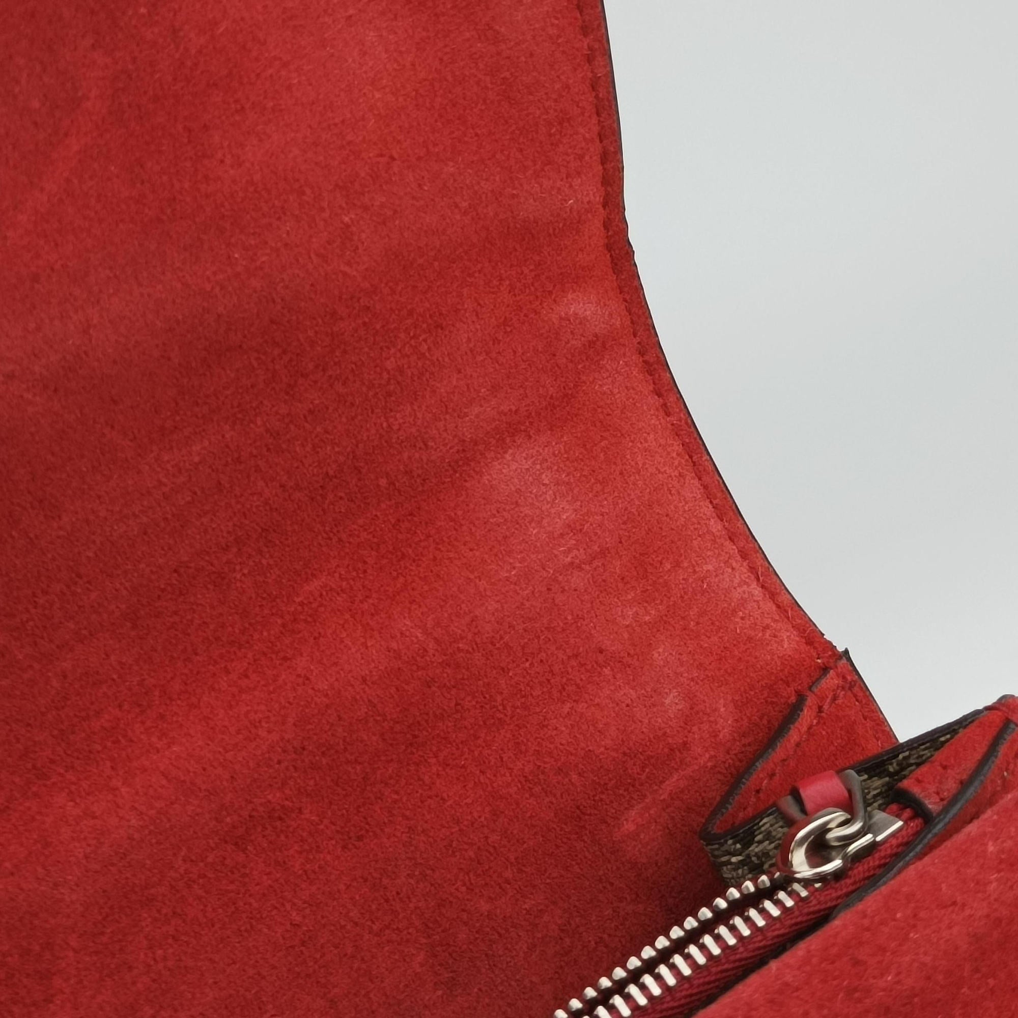 Pre-owned Gucci Dionysus beige×red PVC coated canvas × suede 403348 shoulderbag | stylenewstar