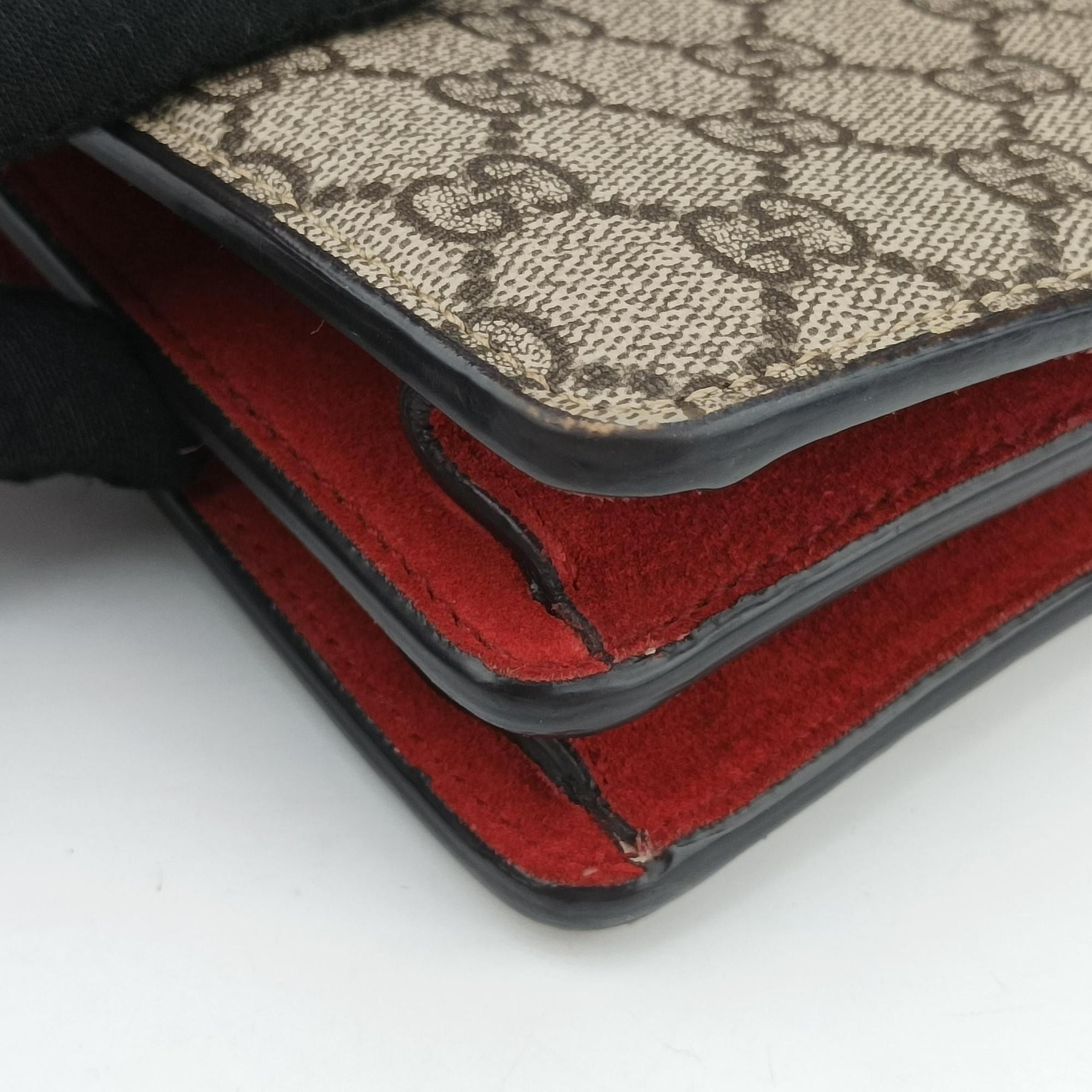 Pre-owned Gucci Dionysus beige×red PVC coated canvas × suede 403348 shoulderbag | stylenewstar
