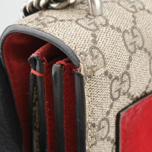 Pre-owned Gucci Dionysus beige×red PVC coated canvas × suede 403348 shoulderbag | stylenewstar