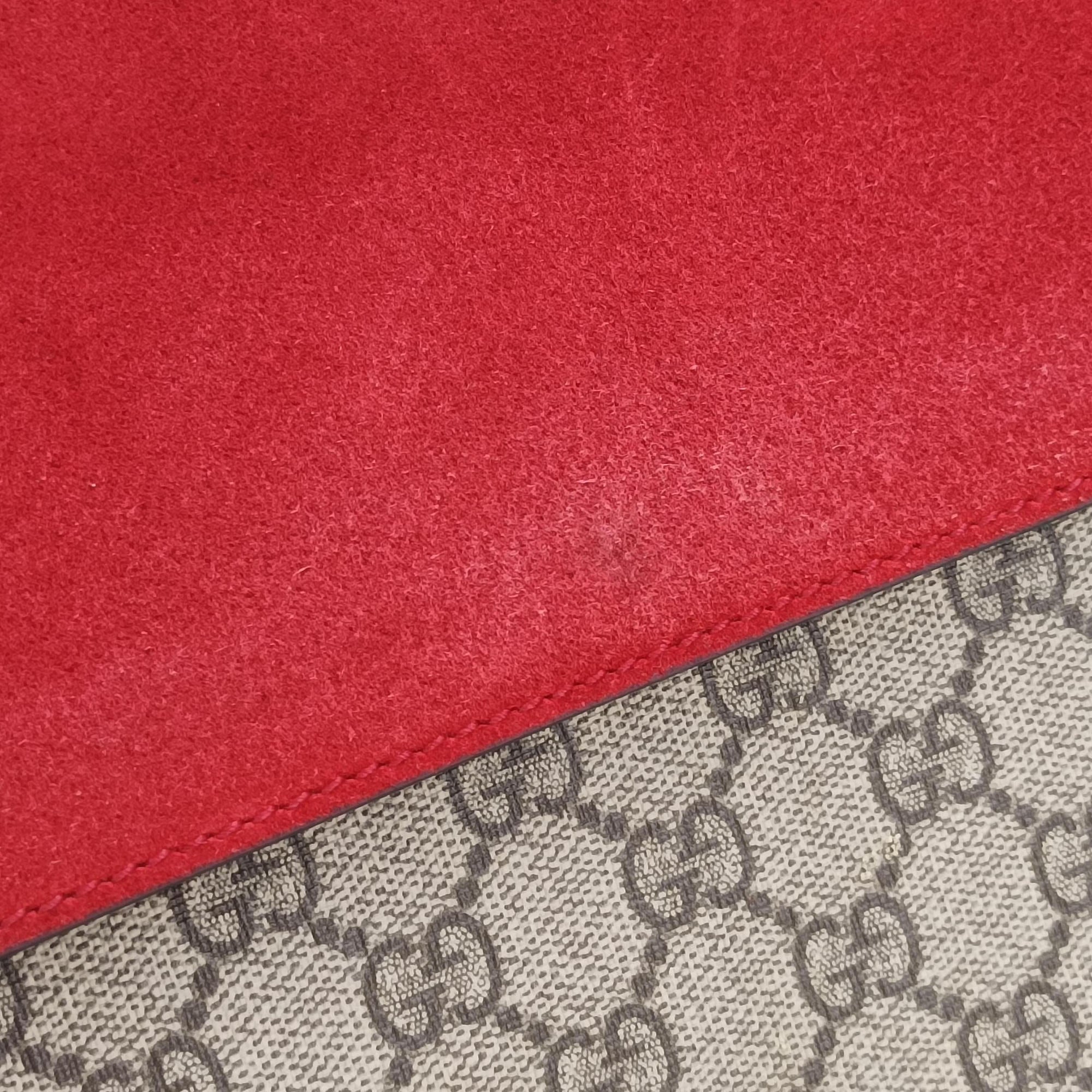 Pre-owned Gucci Dionysus beige×red PVC coated canvas × suede 403348 shoulderbag | stylenewstar