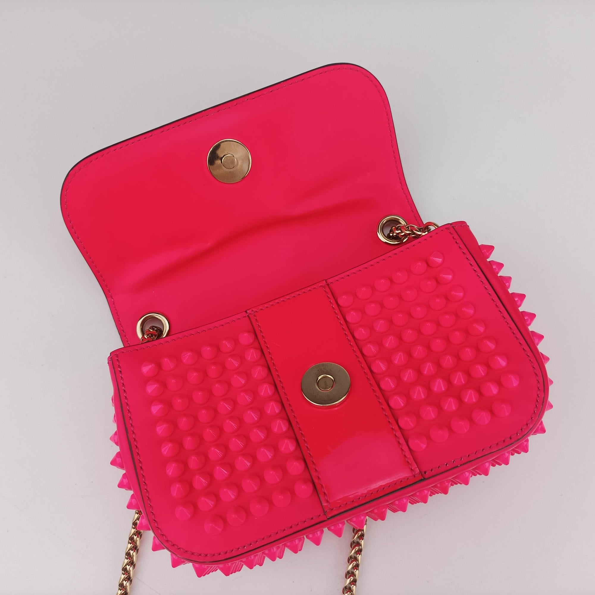 Vintage Christian Louboutin Sweet Charity Scarabe Spike Rose Leather  shoulderbag | stylenewstar