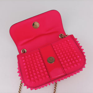 Vintage Christian Louboutin Sweet Charity Scarabe Spike Rose Leather  shoulderbag | stylenewstar