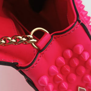 Vintage Christian Louboutin Sweet Charity Scarabe Spike Rose Leather  shoulderbag | stylenewstar