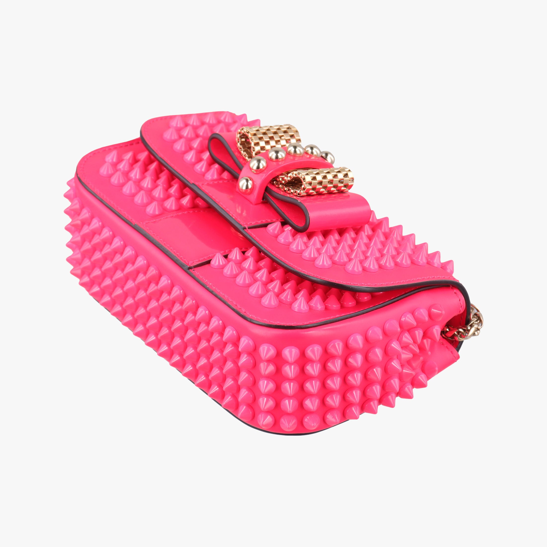 Vintage Christian Louboutin Sweet Charity Scarabe Spike Rose Leather  shoulderbag | stylenewstar