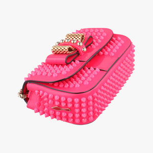 Vintage Christian Louboutin Sweet Charity Scarabe Spike Rose Leather  shoulderbag | stylenewstar