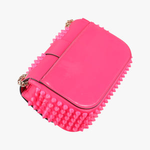 Vintage Christian Louboutin Sweet Charity Scarabe Spike Rose Leather  shoulderbag | stylenewstar