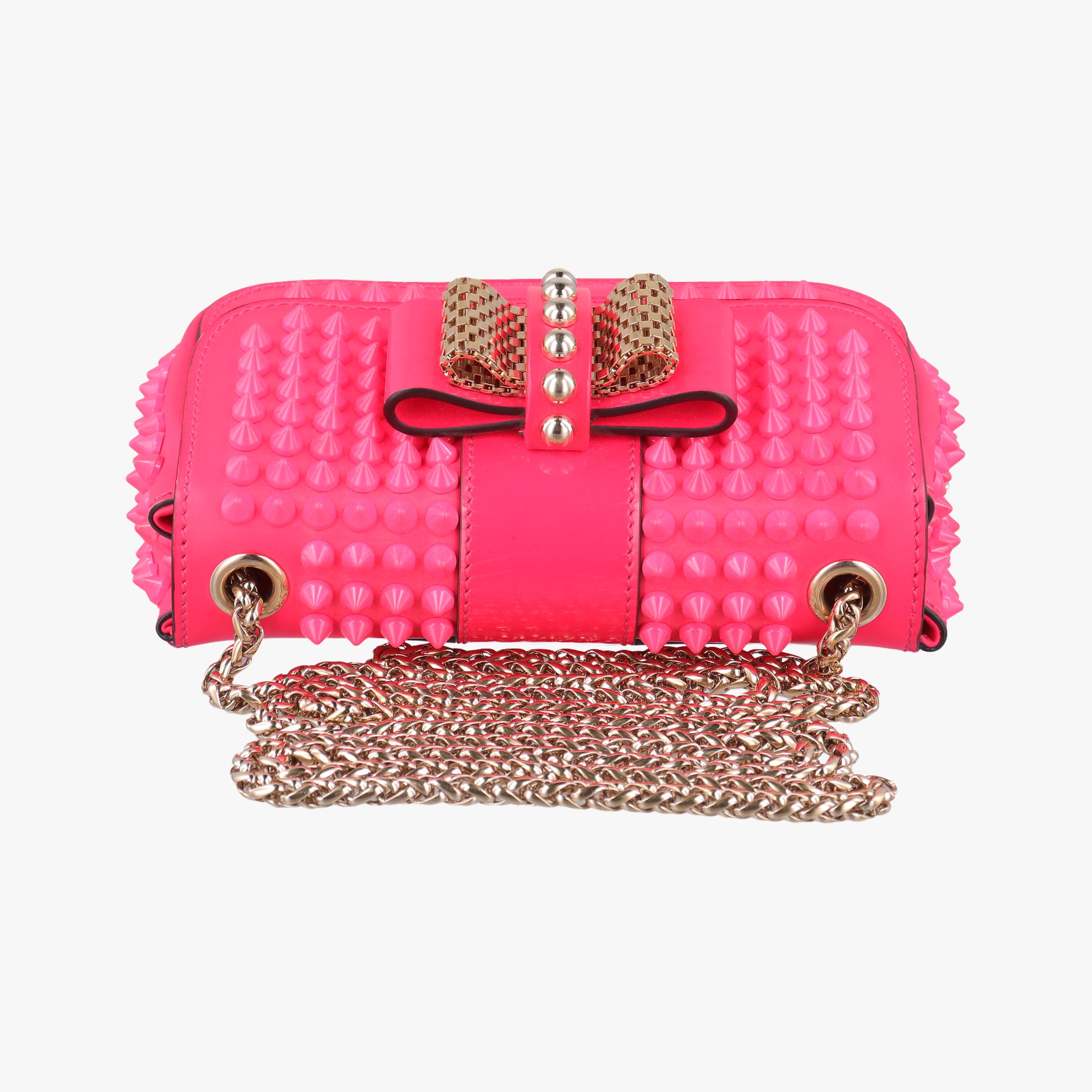 Vintage Christian Louboutin Sweet Charity Scarabe Spike Rose Leather  shoulderbag | stylenewstar