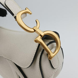 Pre-owned Christian Dior Saddle White Leather  handbag | stylenewstar