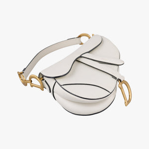 Pre-owned Christian Dior Saddle White Leather  handbag | stylenewstar