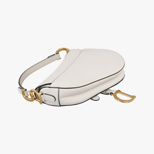 Pre-owned Christian Dior Saddle White Leather  handbag | stylenewstar