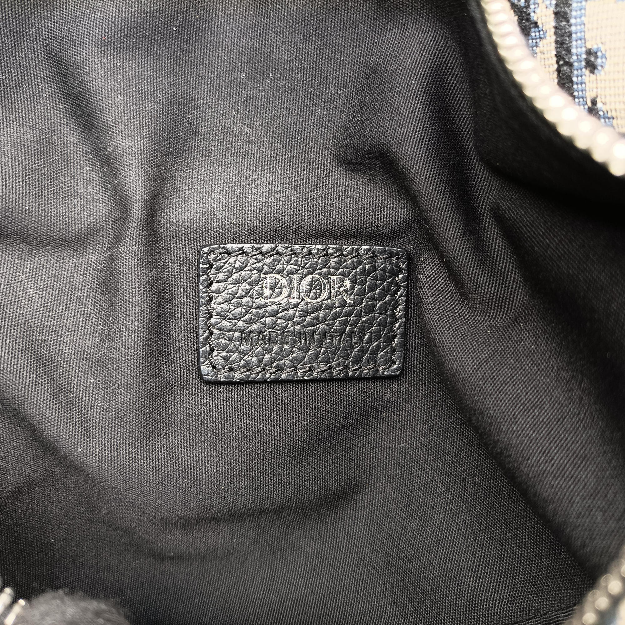 Pre-owned Christian Dior saddle Navy Jacquard×Leather  bum bag/waist bag | stylenewstar