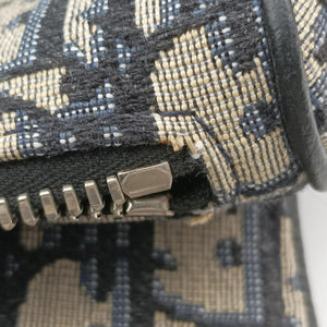 Pre-owned Christian Dior saddle Navy Jacquard×Leather  bum bag/waist bag | stylenewstar