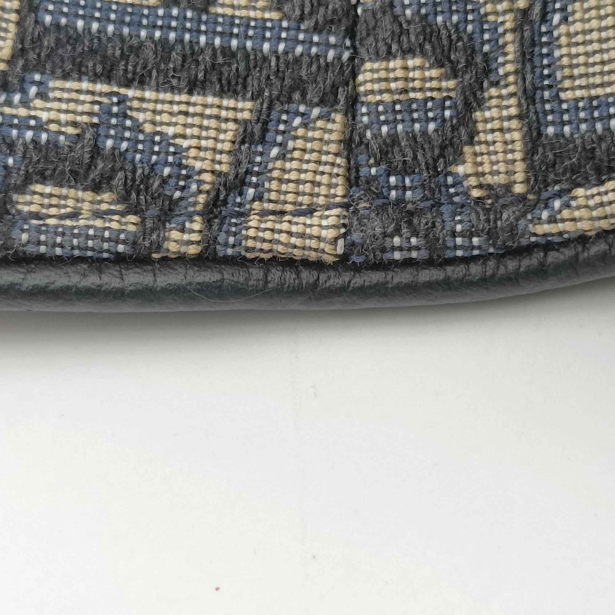Pre-owned Christian Dior saddle Navy Jacquard×Leather  bum bag/waist bag | stylenewstar