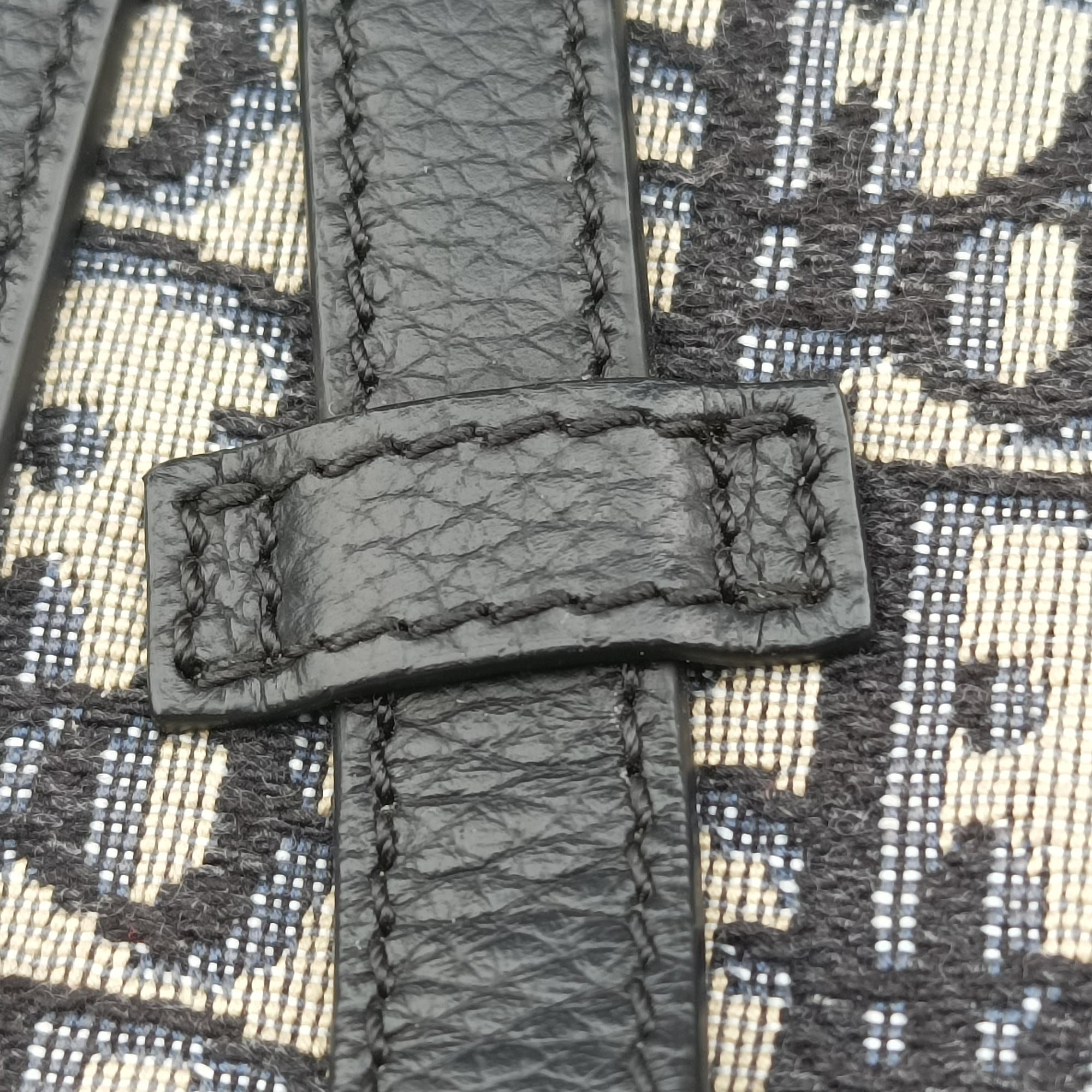 Pre-owned Christian Dior saddle Navy Jacquard×Leather  bum bag/waist bag | stylenewstar