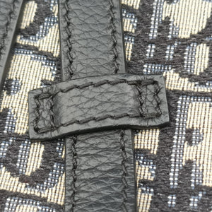 Pre-owned Christian Dior saddle Navy Jacquard×Leather  bum bag/waist bag | stylenewstar