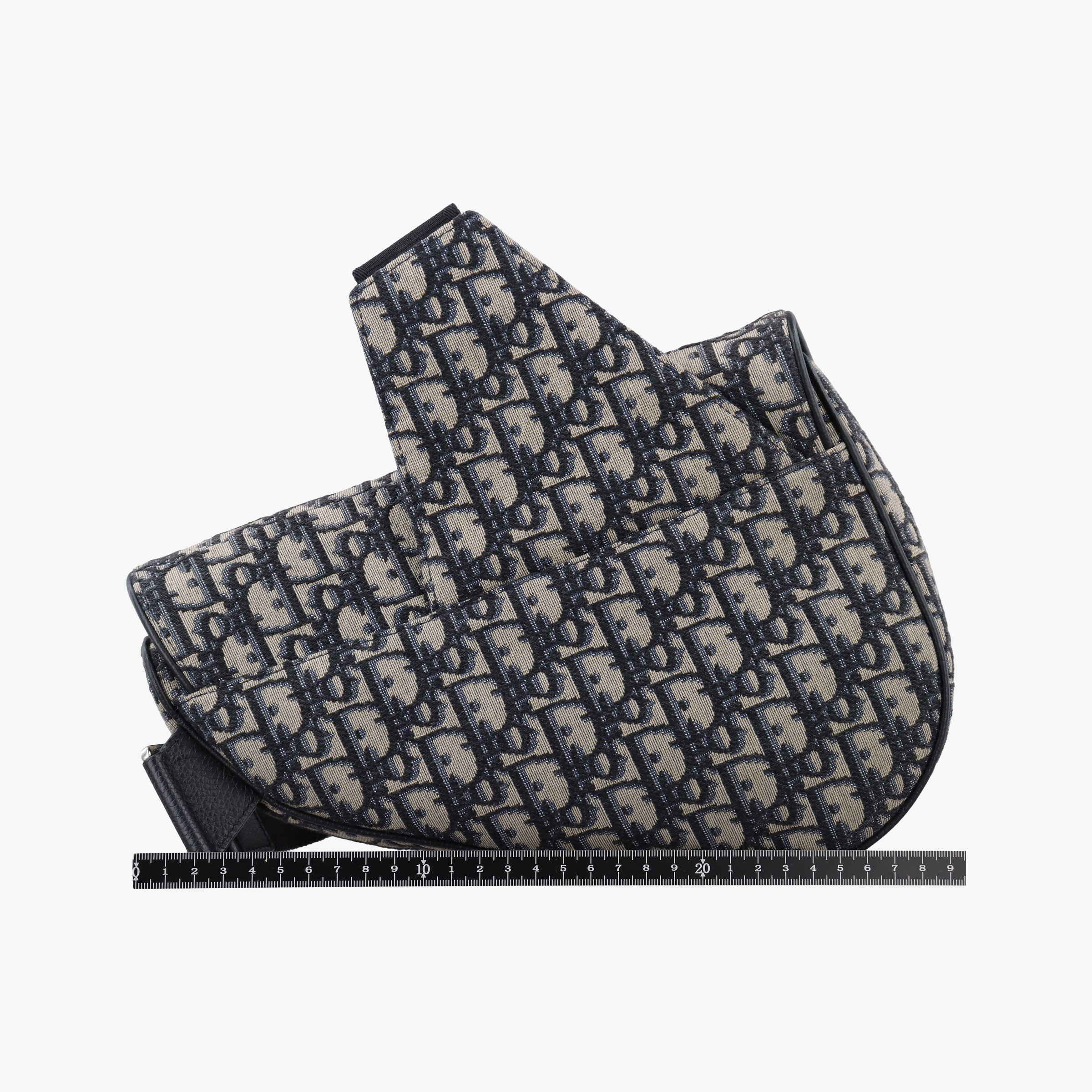 Pre-owned Christian Dior saddle Navy Jacquard×Leather  bum bag/waist bag | stylenewstar