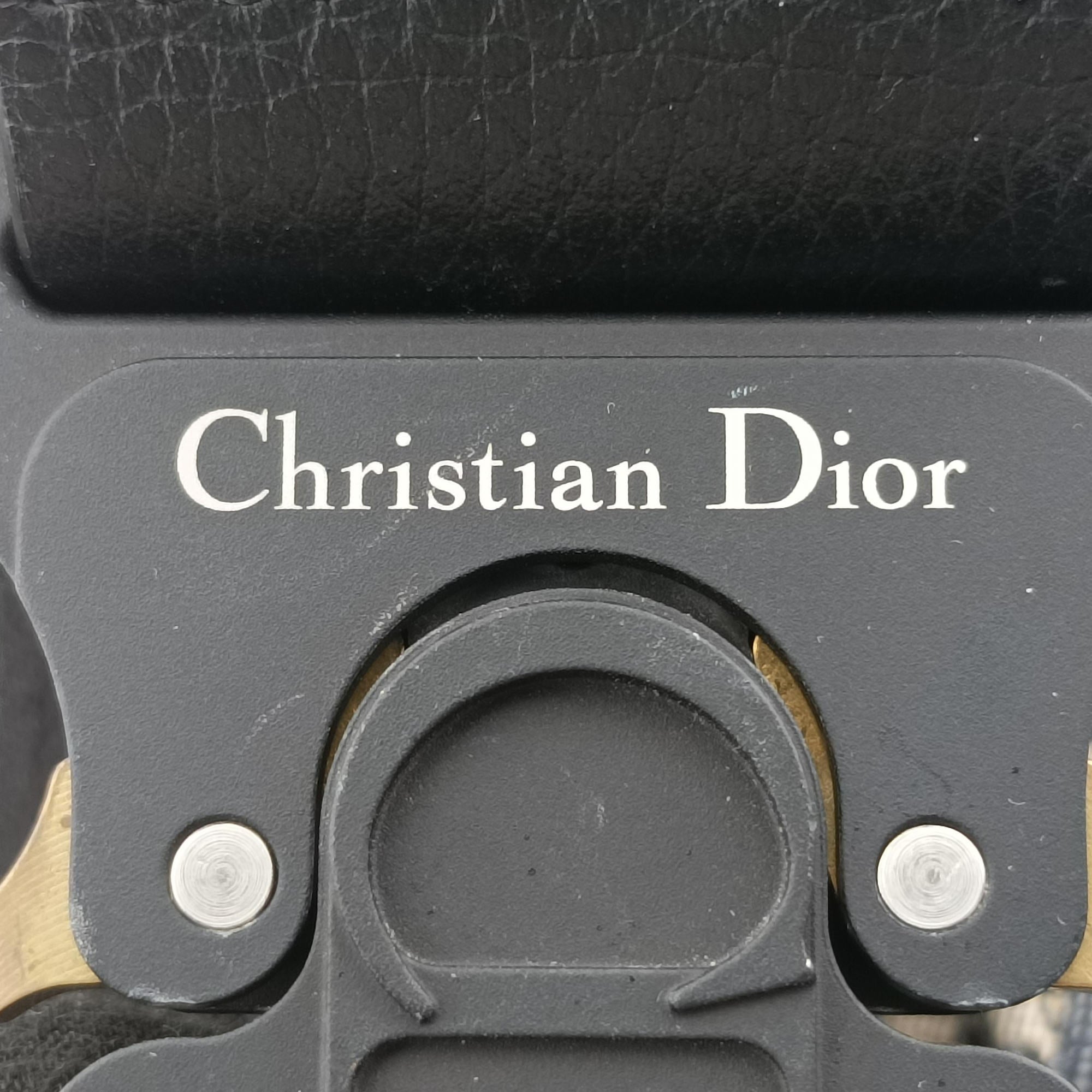 Pre-owned Christian Dior saddle Navy Jacquard×Leather  bum bag/waist bag | stylenewstar