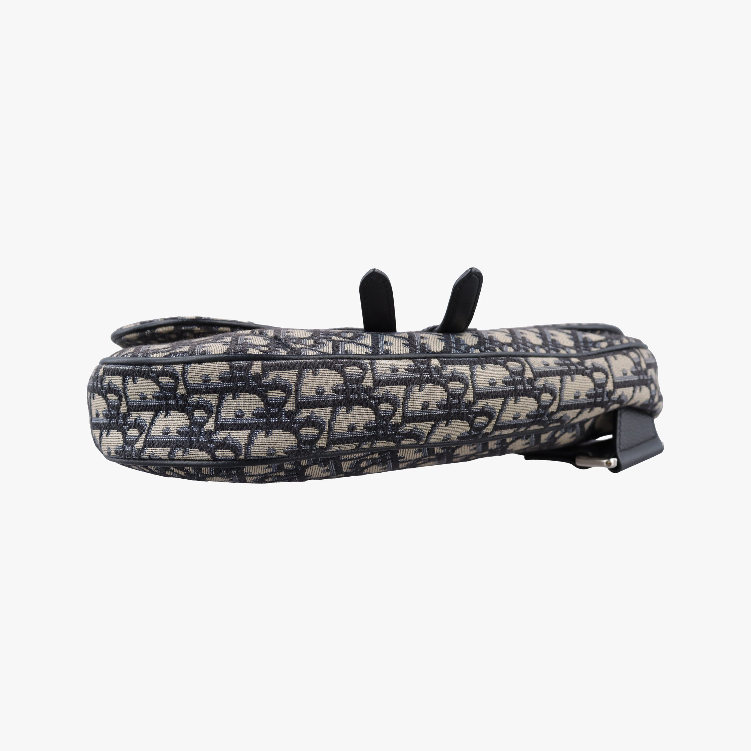 Pre-owned Christian Dior saddle Navy Jacquard×Leather  bum bag/waist bag | stylenewstar