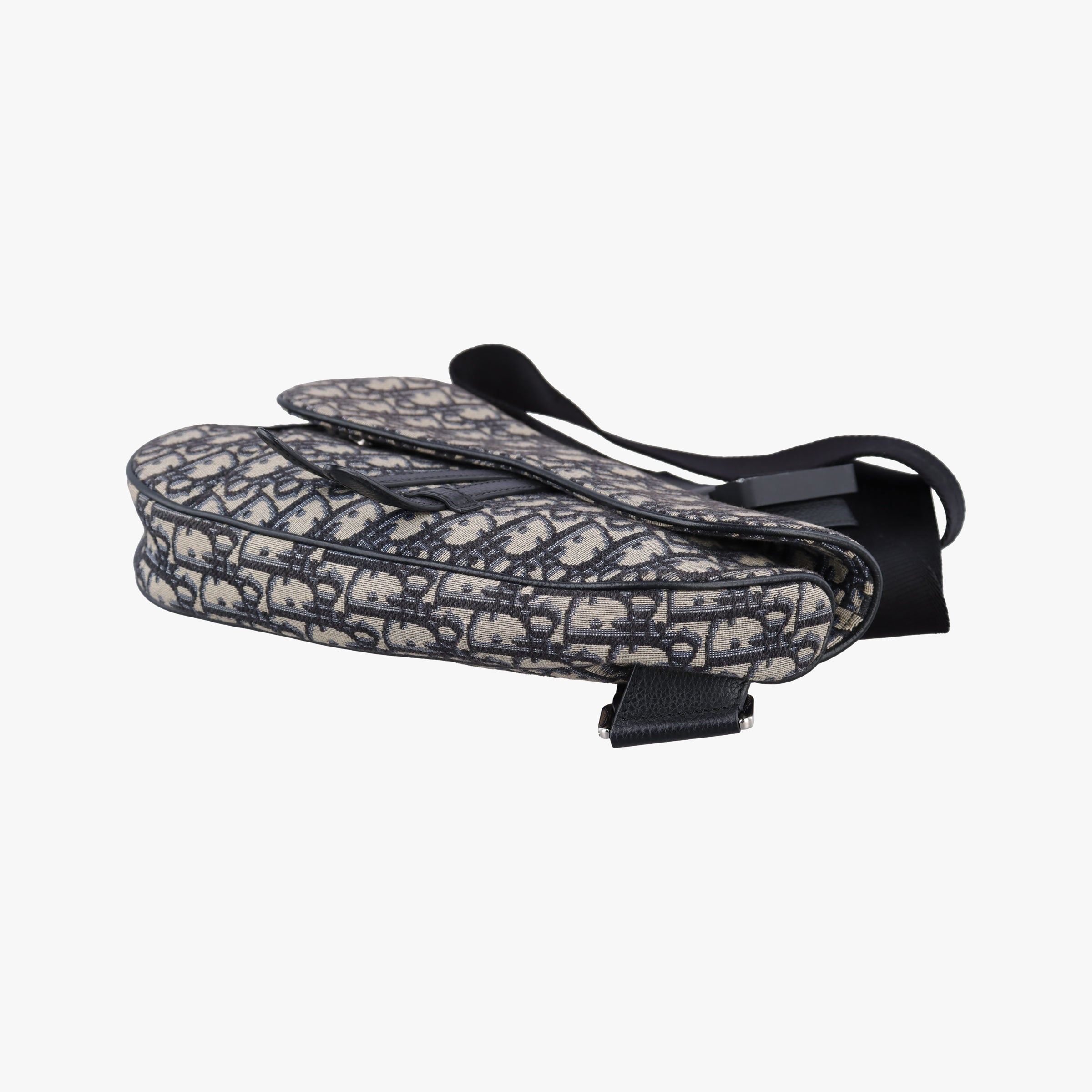 Pre-owned Christian Dior saddle Navy Jacquard×Leather  bum bag/waist bag | stylenewstar