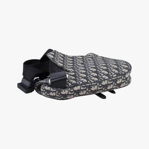 Pre-owned Christian Dior saddle Navy Jacquard×Leather  bum bag/waist bag | stylenewstar