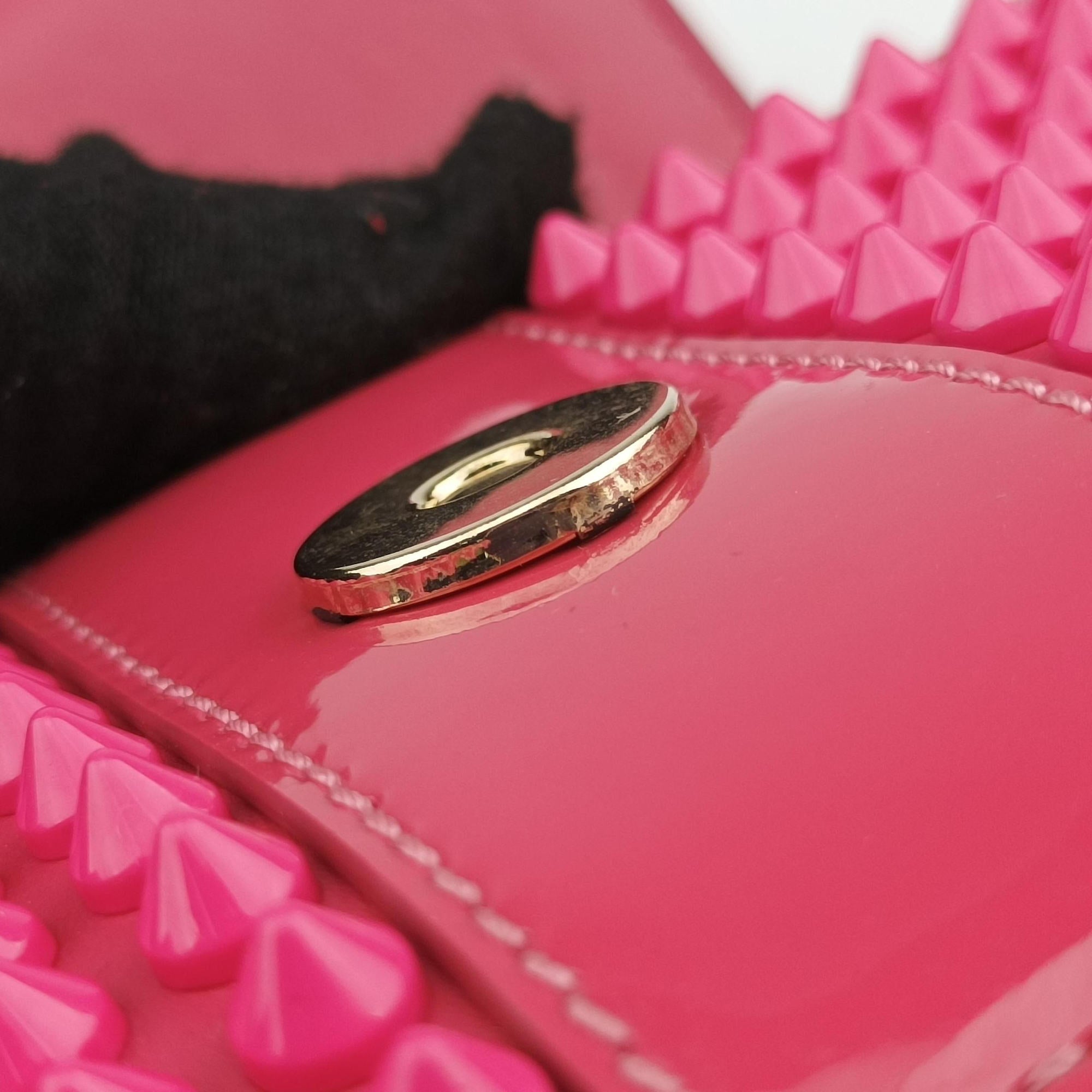 Vintage Christian Louboutin Sweet Charity Scarabe Spike Pink Leather  shoulderbag | stylenewstar