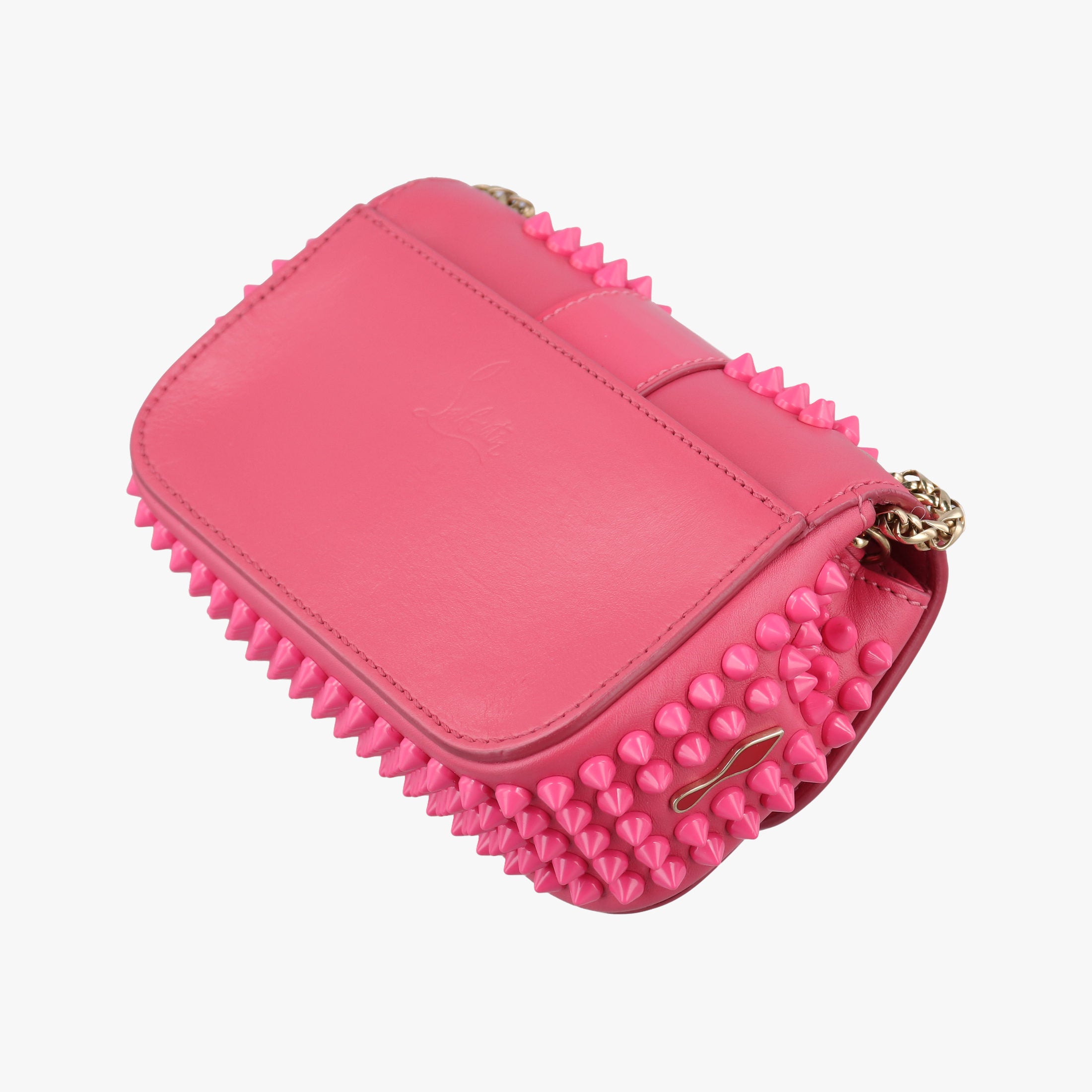 Vintage Christian Louboutin Sweet Charity Scarabe Spike Pink Leather  shoulderbag | stylenewstar