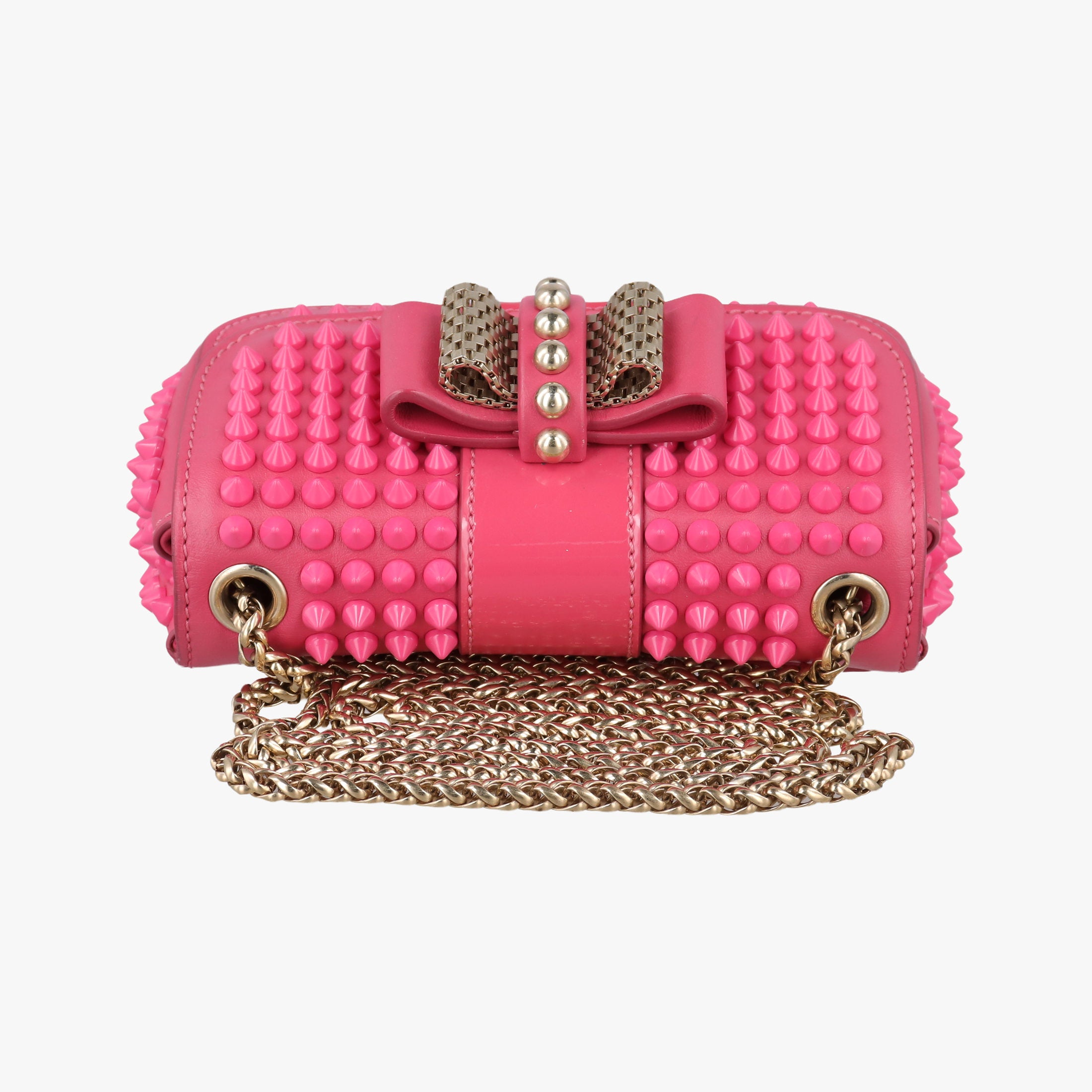 Vintage Christian Louboutin Sweet Charity Scarabe Spike Pink Leather  shoulderbag | stylenewstar