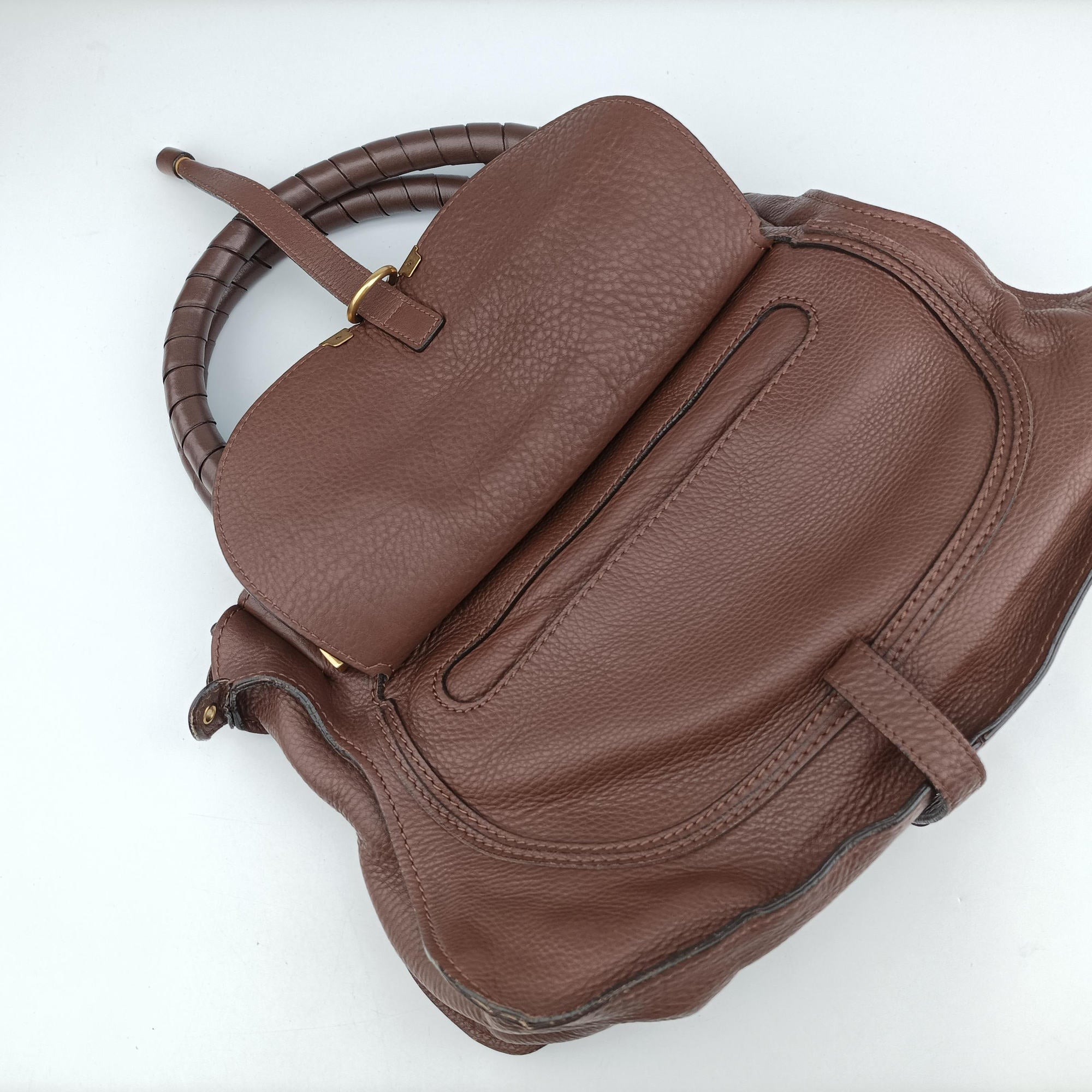 Pre-owned Chloe Mercy Brown Leather  shoulderbag | stylenewstar